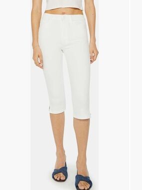 Stunner bunny snip high waist zip hem capri jeans